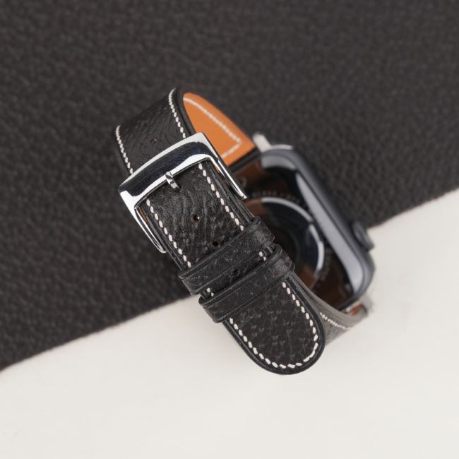 Micro Stitch Chocolate Peccary Leather Apple Watch Band