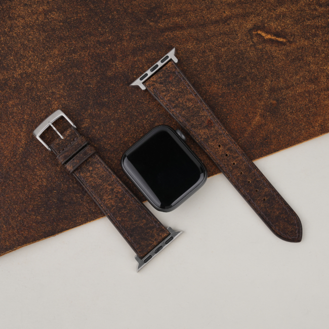 Tawny Brown Habana Leather Apple Watch Band