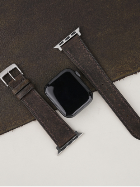 Umber Brown Habana Leather Apple Watch Band