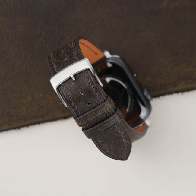 Umber Brown Habana Leather Apple Watch Band