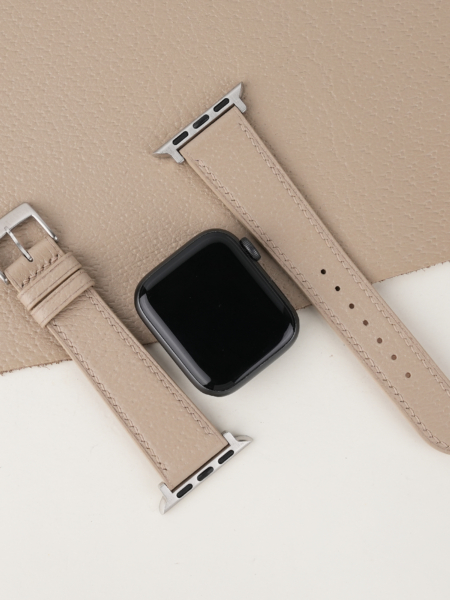 Beige Peccary Leather Apple Watch Band