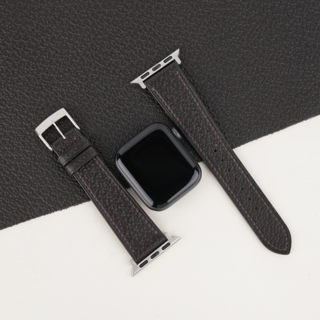 Chocolate Peccary Leather Apple Watch Band