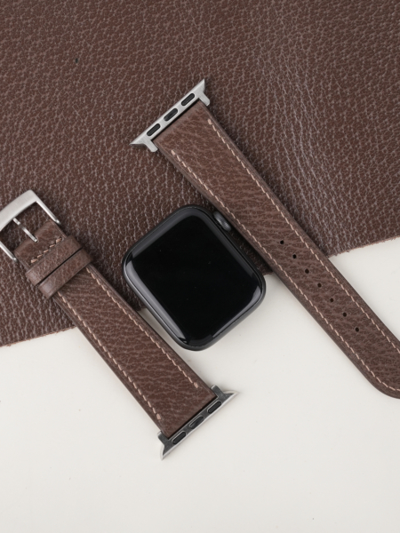 Dark Taupe Peccary Leather Apple Watch Band