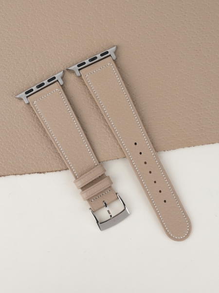 Micro Stitch Beige Peccary Leather Apple Watch Band