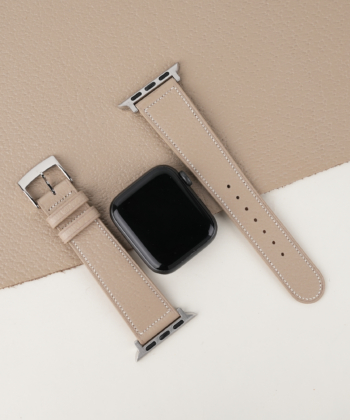 Micro Stitch Beige Peccary Leather Apple Watch Band