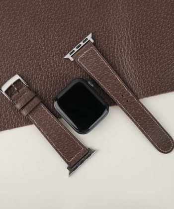 Micro Stitch Dark Taupe Peccary Leather Apple Watch Band