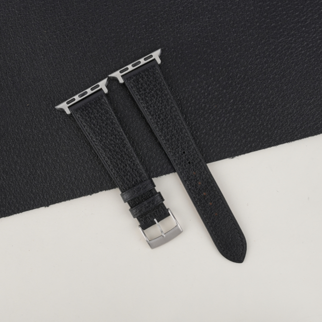 Black Peccary Leather Apple Watch Band