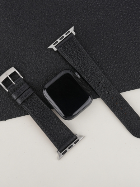 Black Peccary Leather Apple Watch Band