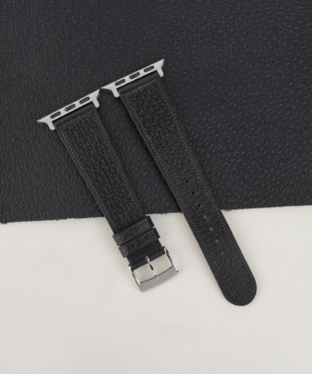 Micro Stitch Black Peccary Leather Apple Watch Band