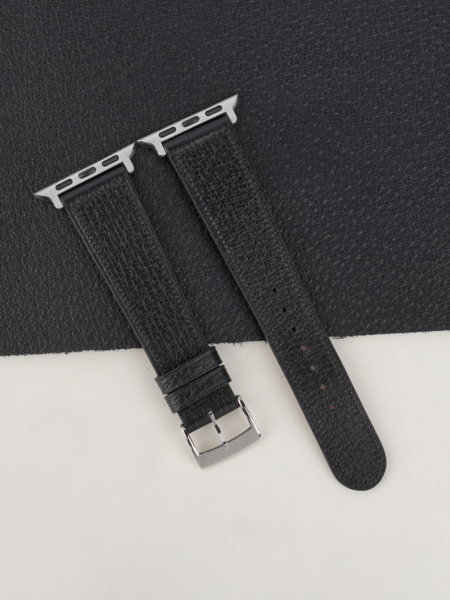 Micro Stitch Black Peccary Leather Apple Watch Band