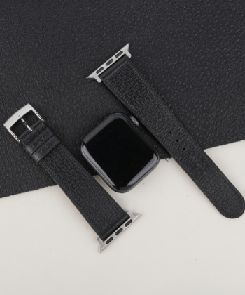 Micro Stitch Black Peccary Leather Apple Watch Band