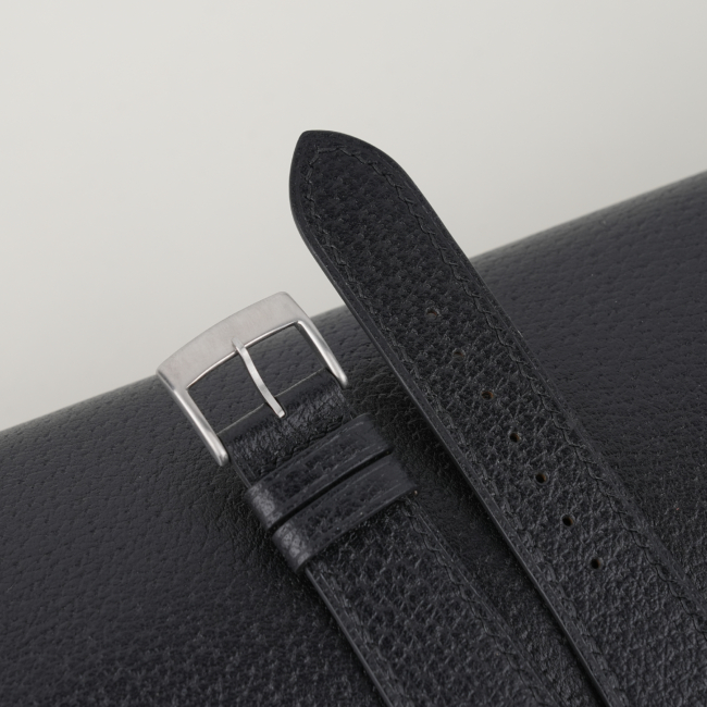 Black Peccary Leather Watch Strap