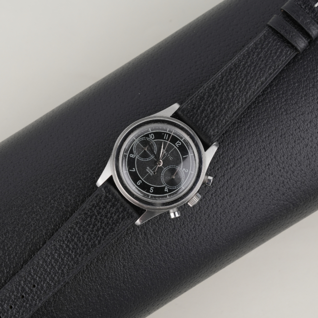 Black Peccary Leather Watch Strap