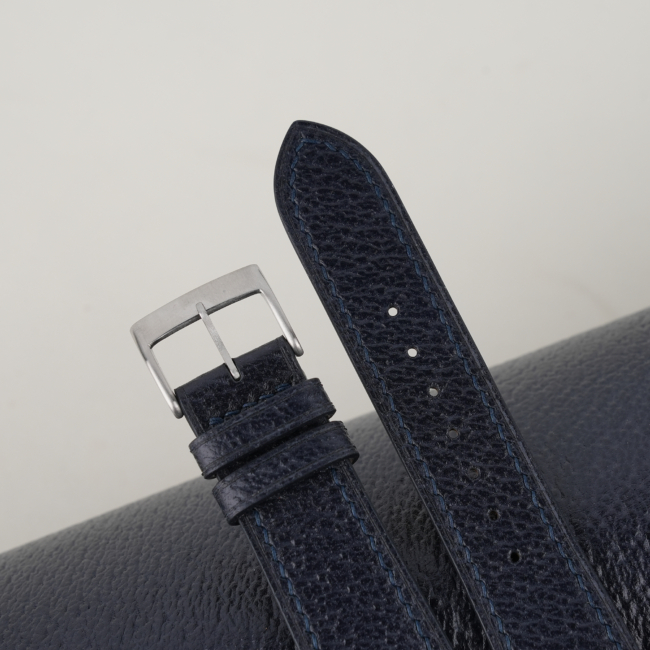 Navy Peccary Leather Watch Strap