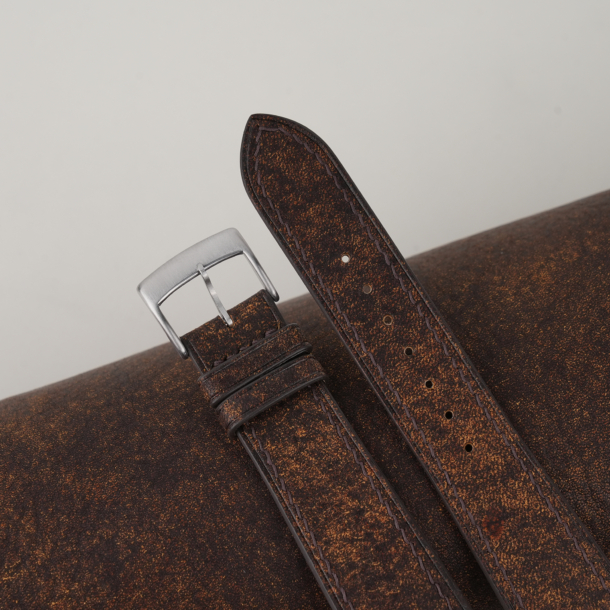 tawny brown habana leather watch strap