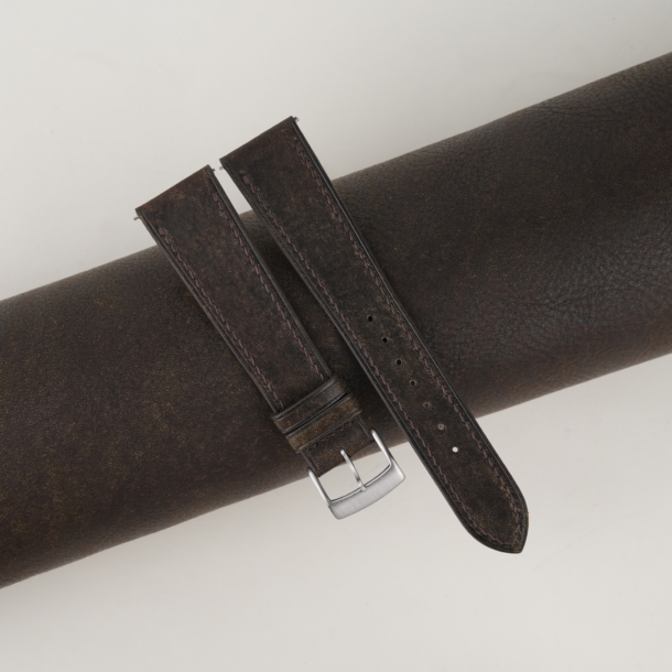 umber brown habana leather watch strap