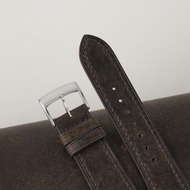 umber brown habana leather watch strap