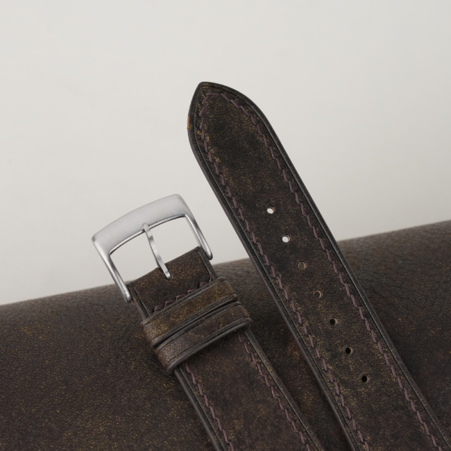 Umber Brown Habana Leather Watch Strap