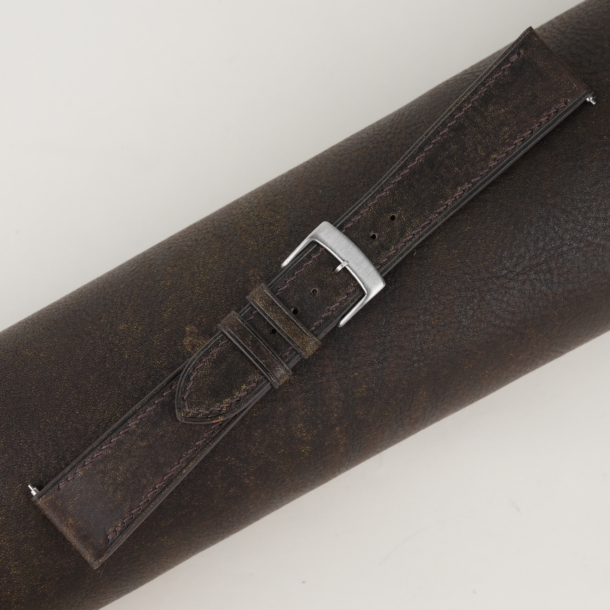 umber brown habana leather watch strap