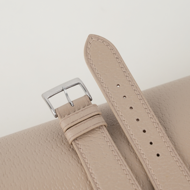 Beige Peccary Leather Watch Strap