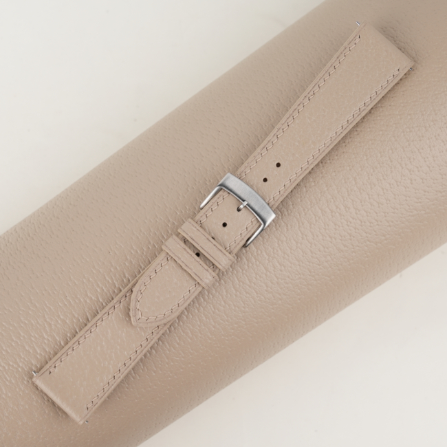 Beige Peccary Leather Watch Strap