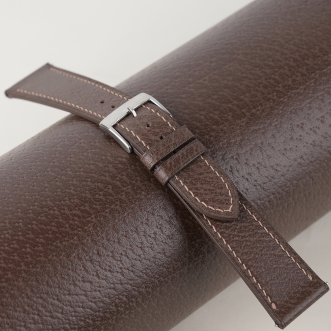 Dark Taupe Peccary Leather Watch Strap