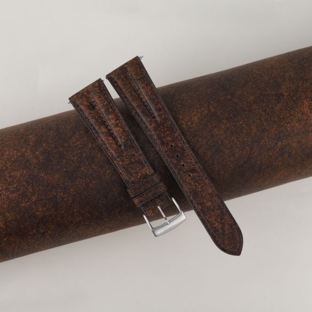 double padded tawny brown habana leather watch strap