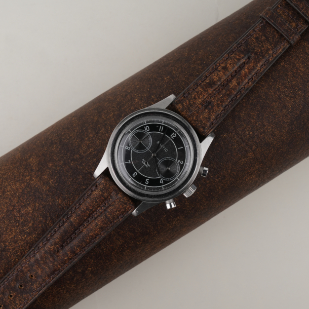 double padded tawny brown habana leather watch strap