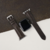 Single Padded Umber Brown Habana Leather Apple Watch Band