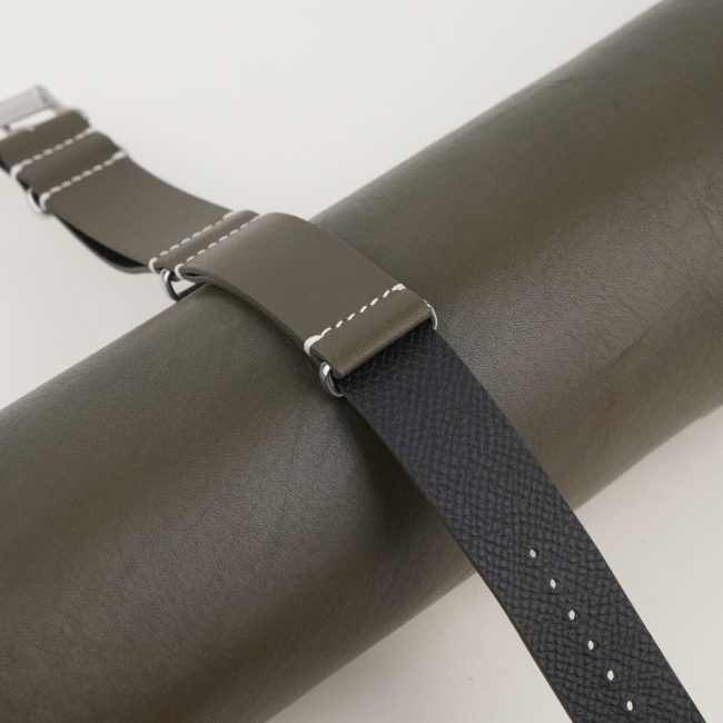 NATO Olive Vachetta Leather Watch Strap