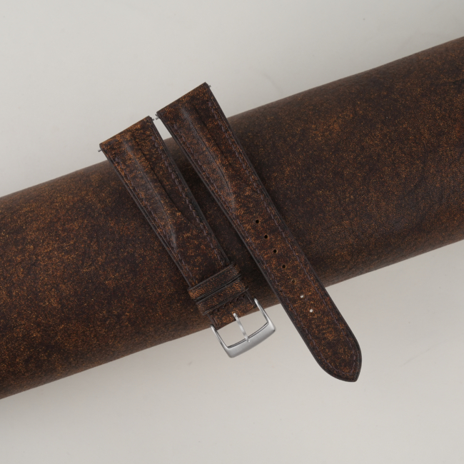 Single Padded Tawny Brown Habana Leather Watch Strap