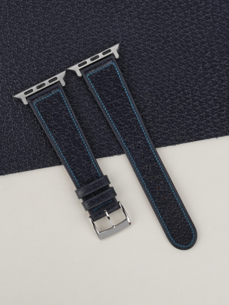 Micro Stitch Navy Peccary Leather Apple Watch Band