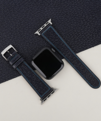 Micro Stitch Navy Peccary Leather Apple Watch Band