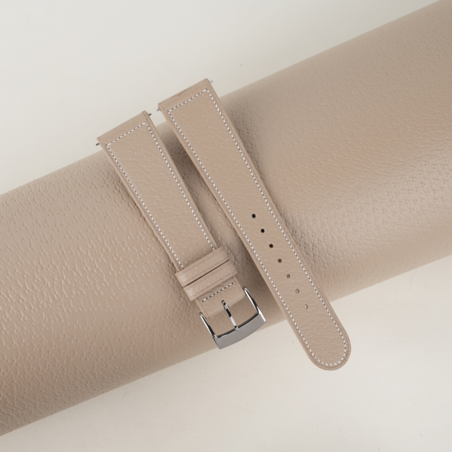 Micro Stitch Beige Peccary Leather Watch Strap