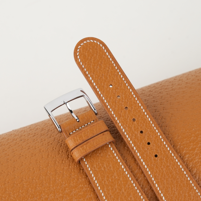 Micro Stitch Golden Peccary Leather Watch Strap