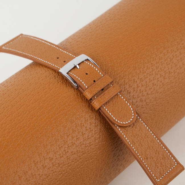 Micro Stitch Golden Peccary Leather Watch Strap