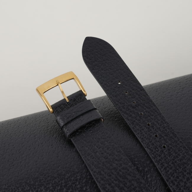 Vintage Black Peccary Leather Watch Strap