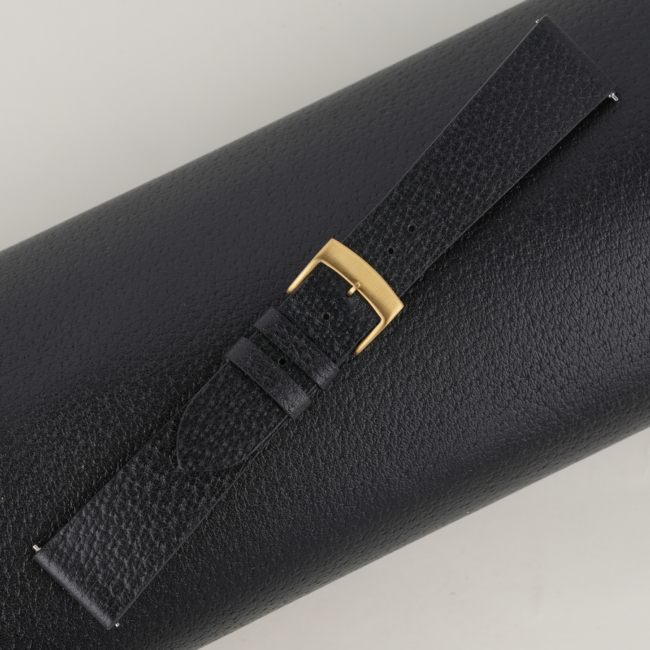 Vintage Black Peccary Leather Watch Strap