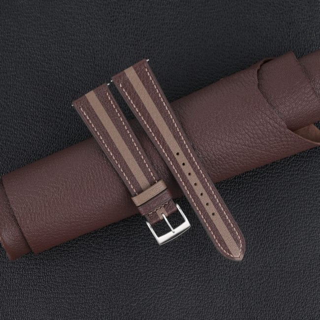 Duocolor Dark Brown Alran Sully Leather Watch Strap