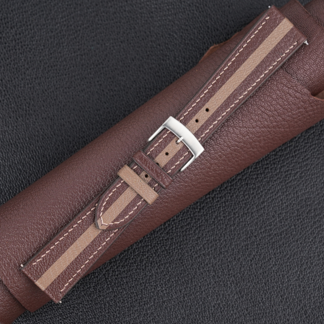 Duocolor Dark Brown Alran Sully Leather Watch Strap