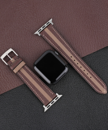 Duocolor Dark Brown Alran Sully Leather Apple Watch Band