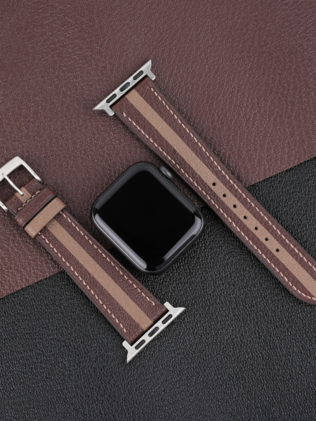 Duocolor Dark Brown Alran Sully Leather Apple Watch Band