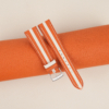 Duocolor Orange Alran Sully Pearl White Epsom Leather Watch Strap