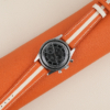 Duocolor Orange Alran Sully Pearl White Epsom Leather Watch Strap