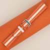 Duocolor Orange Alran Sully Pearl White Epsom Leather Watch Strap