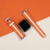 Duocolor Orange Alran Sully Pearl White Epsom Leather Apple Watch Band