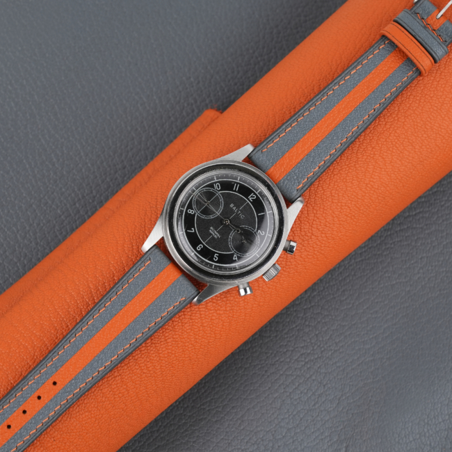 Duocolor Steel Grey Alran Sully Leather Watch Strap