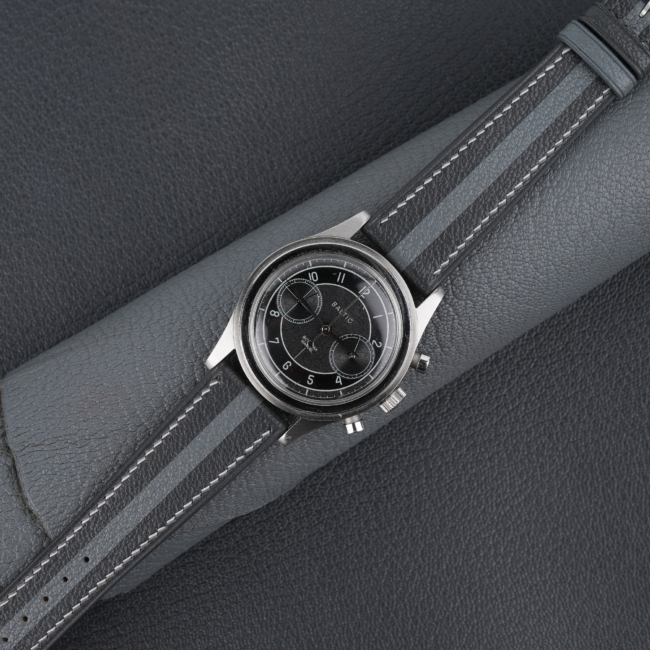 Duocolor Dark Grey Alran Sully Leather Watch Strap