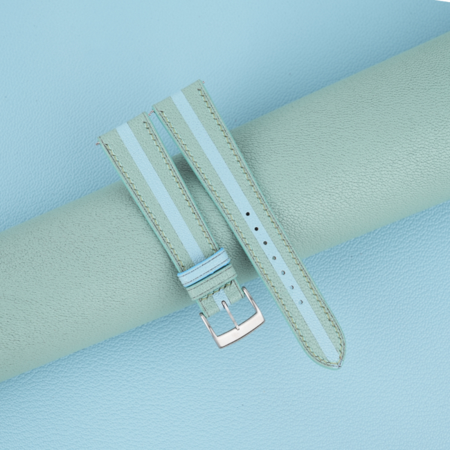 Duocolor Turquoise Alran Sully Leather Watch Strap