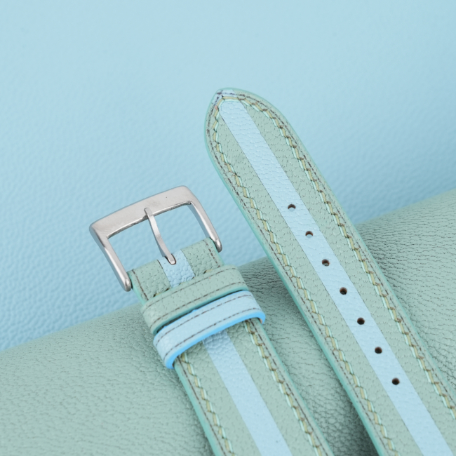 Duocolor Turquoise Alran Sully Leather Watch Strap